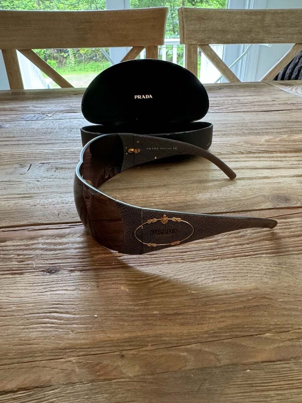 Rare Vintage Y2K Authentic Prada  Oversized Shield Sunglasses